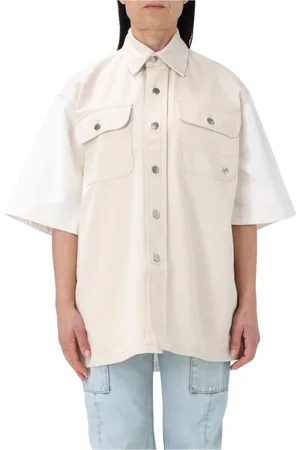 Stella McCartney Bluzki, Kobieta, Beżowy, M, Elegant Ivory Cotton Shirt