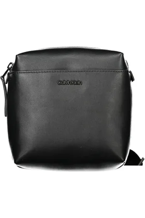 Calvin Klein Torebki, Mężczyzna, Czarny, ONE SIZE, Len, Czarna Torba na ramię męska z polietylenu