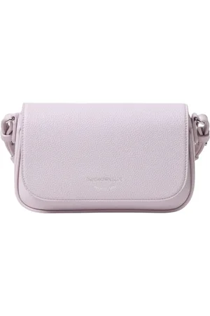 Emporio Armani Torebki, Kobieta, Różowy, ONE SIZE, Szara Skórzana Crossbody Torba na ramię