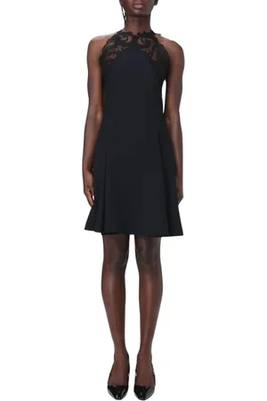 VERSACE Sukienki, Kobieta, Czarny, S, Elegancka Czarna Sukienka Mini A-Line