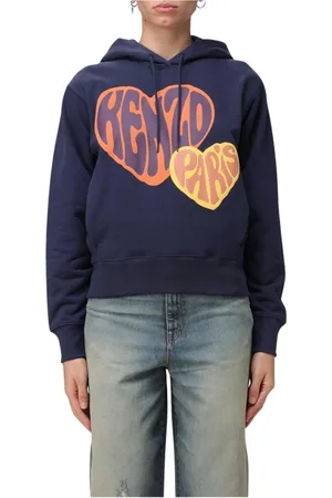 Kenzo Bluzy, Kobieta, Niebieski, M, Bluza z Logo Serca