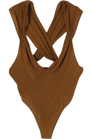 Saint Laurent Koszulki, Mężczyzna, brązowy, L, Brązowy Drapek Bezrękawnik