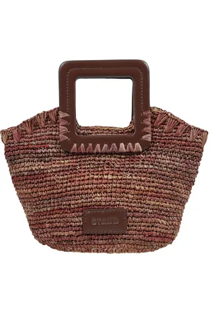 Staud Torebki, Kobieta, brązowy, ONE SIZE, Mini Shirley Raffia Torba z Ukrytym Zapięciem Magnetycznym