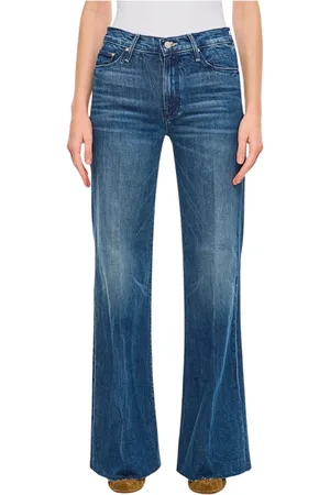 Mother Jeansy, Kobieta, Niebieski, W30, Denim, Stylowe Wide Leg Jeansy