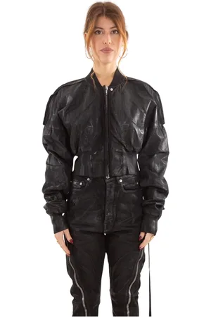 Rick Owens Kurtki, Kobieta, Czarny, M, Foiled Bomber Flight Jacket