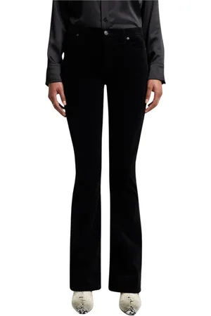 7 for all Mankind Jeansy, Kobieta, Czarny, W29, Dżinsy z rozszerzanymi nogawkami z aksamitu