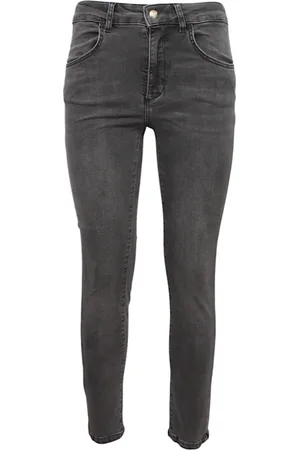 Liu Jo Jeansy, Kobieta, Szary, W30, Denim, Jeansyy z Bawełny z Logo na Tyłku