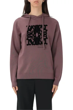 Max Mara Bluzy, Kobieta, Fioletowy, M, Karmel Sweter z Kapturem