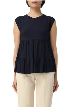 Kaos Koszulki, Kobieta, Niebieski, L, Niebieski Top Peplum