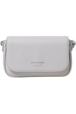 Emporio Armani Torebki, Kobieta, Szary, ONE SIZE, Szara skórzana torba na ramię