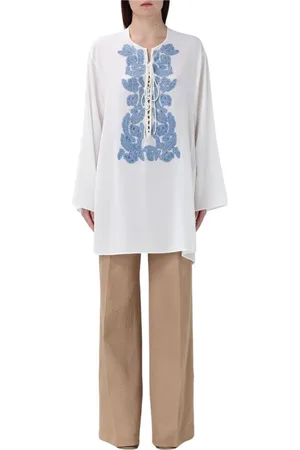 ERMANNO SCERVINO Bluzki, Kobieta, Biały, L, Elegancka Kurtka z Koronką
