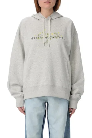 Stella McCartney Bluzy, Kobieta, Szary, 2XS, Szary Kwiatowy Oversized Hoodie