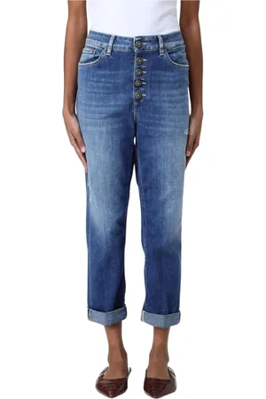 Dondup Jeansy, Kobieta, Niebieski, W27, Denim, Zniszczone Boyfriend Jeansy