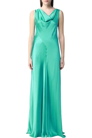 Alberta Ferretti Sukienki, Kobieta, Zielony, S, Elegancka Zielona Jedwabna Sukienka Maxi