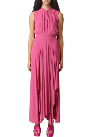 Patrizia Pepe Sukienki, Kobieta, Różowy, S, Elegancka Fuchsia Maxi Sukienka