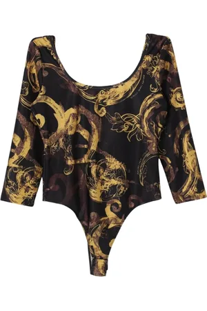 VERSACE Koszulki, Kobieta, Czarny, 3XS, Poliester, Zestaw Mini Spódnica w Stylu Barokowym