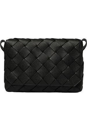 Bottega Veneta Torebki, Mężczyzna, Czarny, ONE SIZE, Zielona Pleciona Skórzana Torba na Ramię