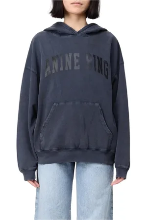 ANINE BING Bluzy, Kobieta, Czarny, S, Vintage Oversized Hoodie