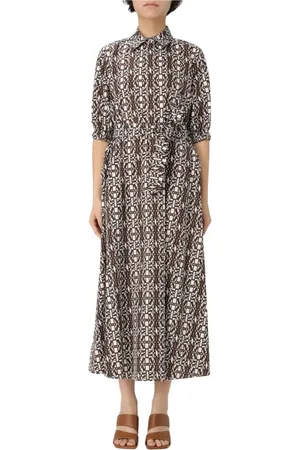 Max Mara Sukienki, Kobieta, brązowy, XS, Elegancka Sukienka Midi
