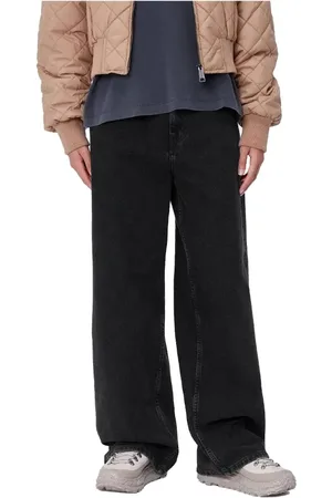 Carhartt Jeansy, Kobieta, Czarny, W28, Bawełna, Luźne Czarne Jeansyy Stone Wash