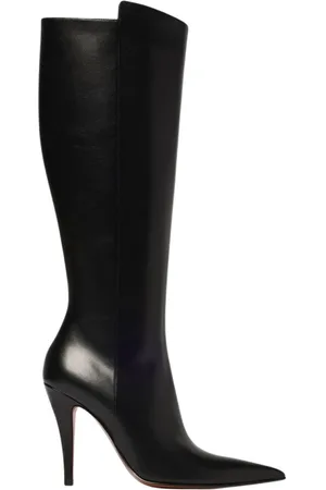Alexander McQueen Buty, Kobieta, Czarny, 38 EU, Czarne Skórzane Szpilki za Kolano
