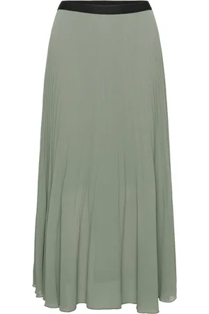 INWEAR Spódnice, Kobieta, Zielony, L, Poliester, Plisowana Spódnica Midi
