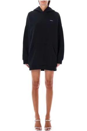 COPERNI Bluzy, Kobieta, Czarny, S, Czarna Sukienka z Kapturem Aw 24