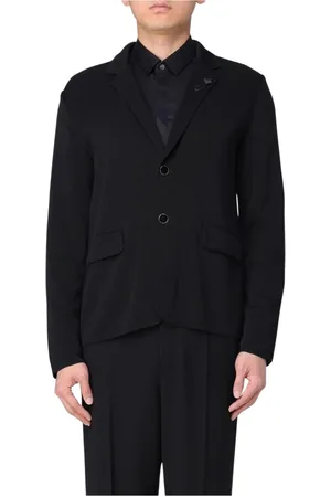LARDINI Kurtki, Mężczyzna, Czarny, L, Elegancki Dopasowany Sweter Garniturowy