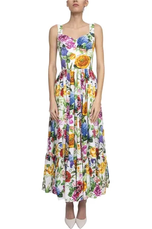 Dolce & Gabbana Sukienki, Kobieta, Wielobarwność, M, Kwiatowa Sukienka Damska