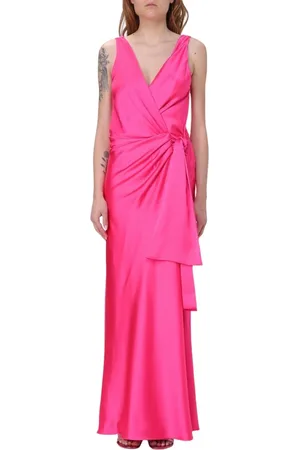 Pinko Sukienki, Kobieta, Różowy, M, Elegancka Jedwabna Sukienka Maxi