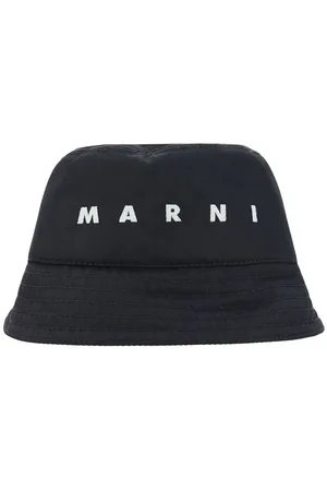 Marni Akcesoria, Mężczyzna, Czarny, S, Monochromatyczny Bawełniany Kapelusz z Logo