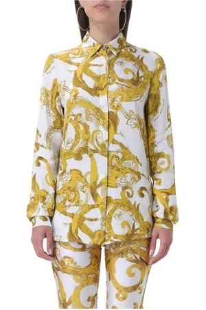 VERSACE Bluzki, Kobieta, Wielobarwność, S, Bluzka z jedwabnym nadrukiem barokowym