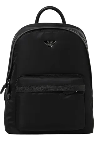 Emporio Armani Torebki, Kobieta, Czarny, ONE SIZE, Nylon, Stylowy Czarny Plecak Nylonowy