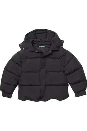Jacquemus Kurtki, Mężczyzna, Czarny, M, Poliester, Czarna Kurtka Parka z Logo