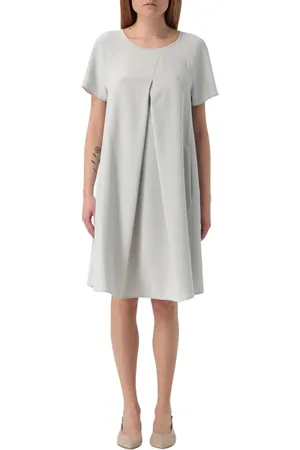 Emporio Armani Sukienki, Kobieta, Szary, XS, Różowa Plisowana Sukienka Mini