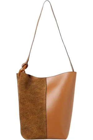 J.W.Anderson Torebki, Kobieta, brązowy, ONE SIZE, Zamsz, Skórzana Torba Wiaderko