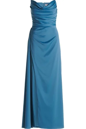 Vera Mont Sukienki, Kobieta, Niebieski, 2XS, Elegancka Sukienka Wieczorowa z Kobiecą Sylwetką