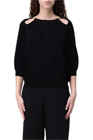 Twin-Set Swetry, Kobieta, Czarny, XL, Sweter z łańcuchem