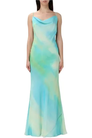 MVP Wardrobe Sukienki, Kobieta, Wielobarwność, 2XS, Elegancka Sukienka Midi z Dekoltem w Serek