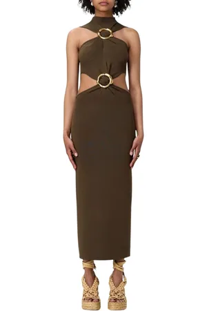 Cult Gaia Sukienki, Kobieta, Zielony, S, Elegancka Sukienka z Długim Rękawem