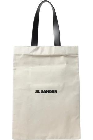 Jil Sander Torebki, Kobieta, Beżowy, ONE SIZE, Biała minimalistyczna torba na ramię z rączkami ze skóry