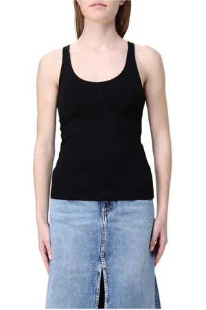 Armani Exchange Koszulki, Kobieta, Czarny, XS, Biała Dżersejowa Bluzka