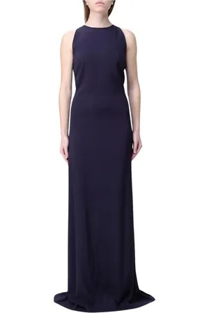 Alberta Ferretti Sukienki, Kobieta, Niebieski, S, Niebieska Sukienka Maxi Bez Rękawów