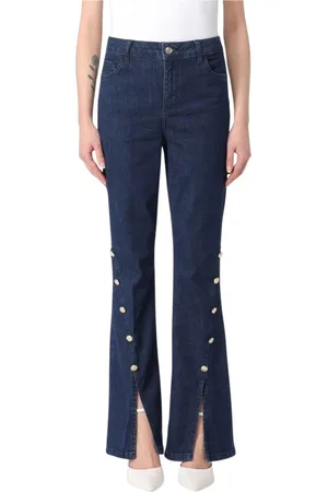 Liu Jo Jeansy, Kobieta, Niebieski, W24, Denim, Niebieskie Jeansyy z Rozcięciem