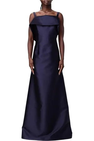 Alberta Ferretti Sukienki, Kobieta, Niebieski, L, Niebieska Jedwabna Sukienka Wieczorowa Elegancki Styl