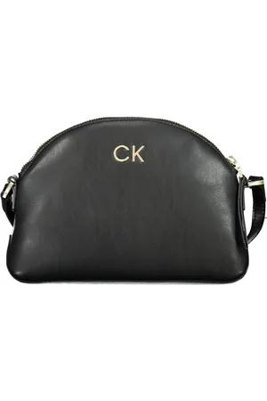 Calvin Klein Torebki, Kobieta, Czarny, ONE SIZE, Czarna Torba na Ramię z Zamykaniem na Zamek
