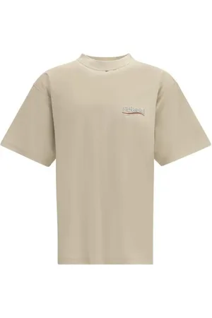 Balenciaga Koszulki, Mężczyzna, Beżowy, M, Len, Vintage Inside-Out Ribbed Crew Neck T-Shirt
