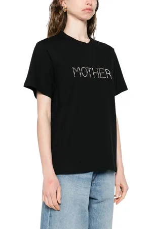 Stella McCartney Koszulki, Kobieta, Czarny, M, Czarna Koszulka z Okrągłym Dekoltem
