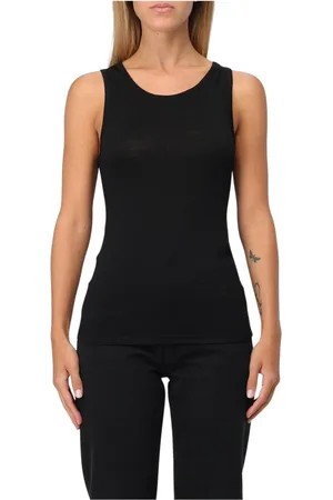 Saint Laurent Koszulki, Kobieta, Czarny, S, Czarna Jedwabna Koszulka Slim Fit