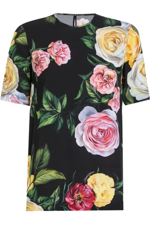 Dolce & Gabbana Koszulki, Kobieta, Wielobarwność, L, Eleganckie Koszule Damskie w Czerni i Różu